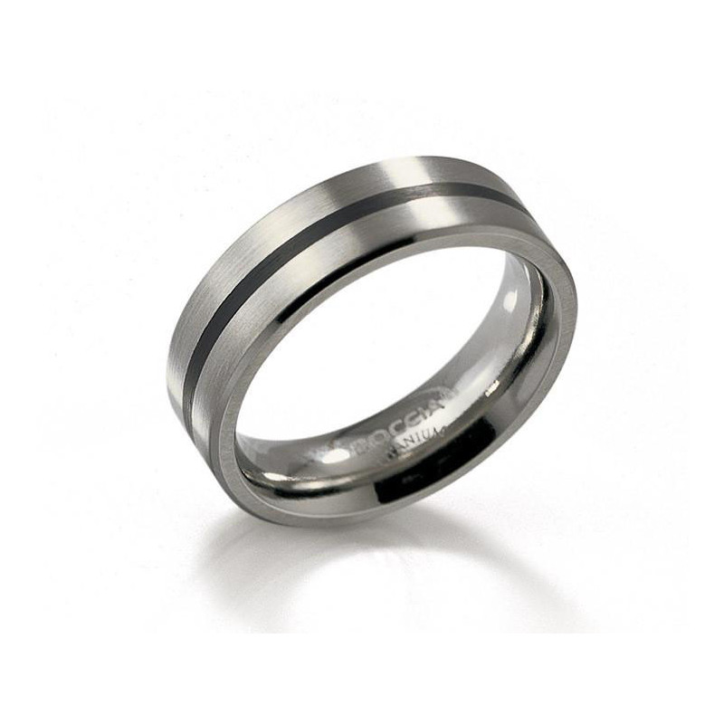 Boccia - Anillo De Titanio Con Diamante, Talla 13 (16,88 Mm